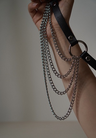 Aura Пояс из натуральной кожи с цепями BDSM Арсенал  