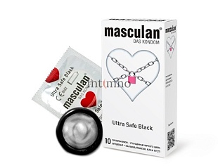 Masculan Ultra Safe Black Ультрапрочные презервативы черного цвета, 10 шт Masculan  Германия